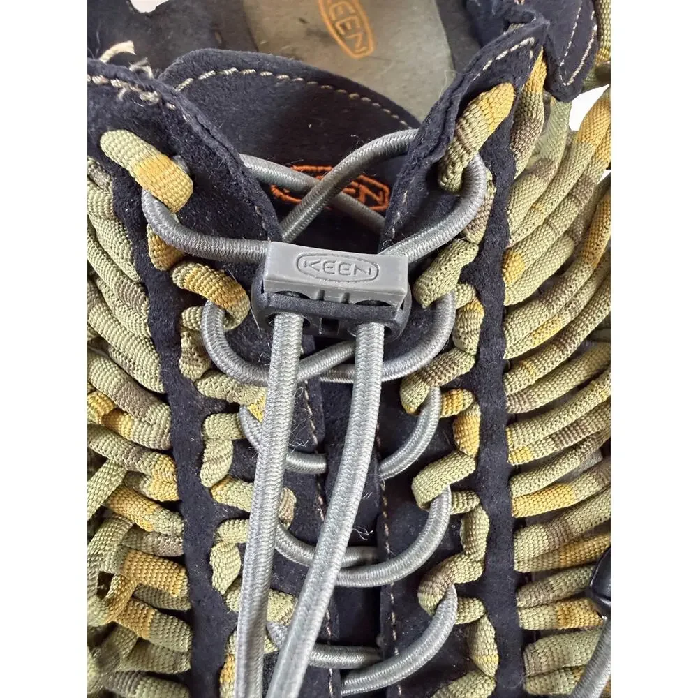 KEEN UNEEK Men's Size 14 1014619 Black Green Two Cord Sandals Outdoor